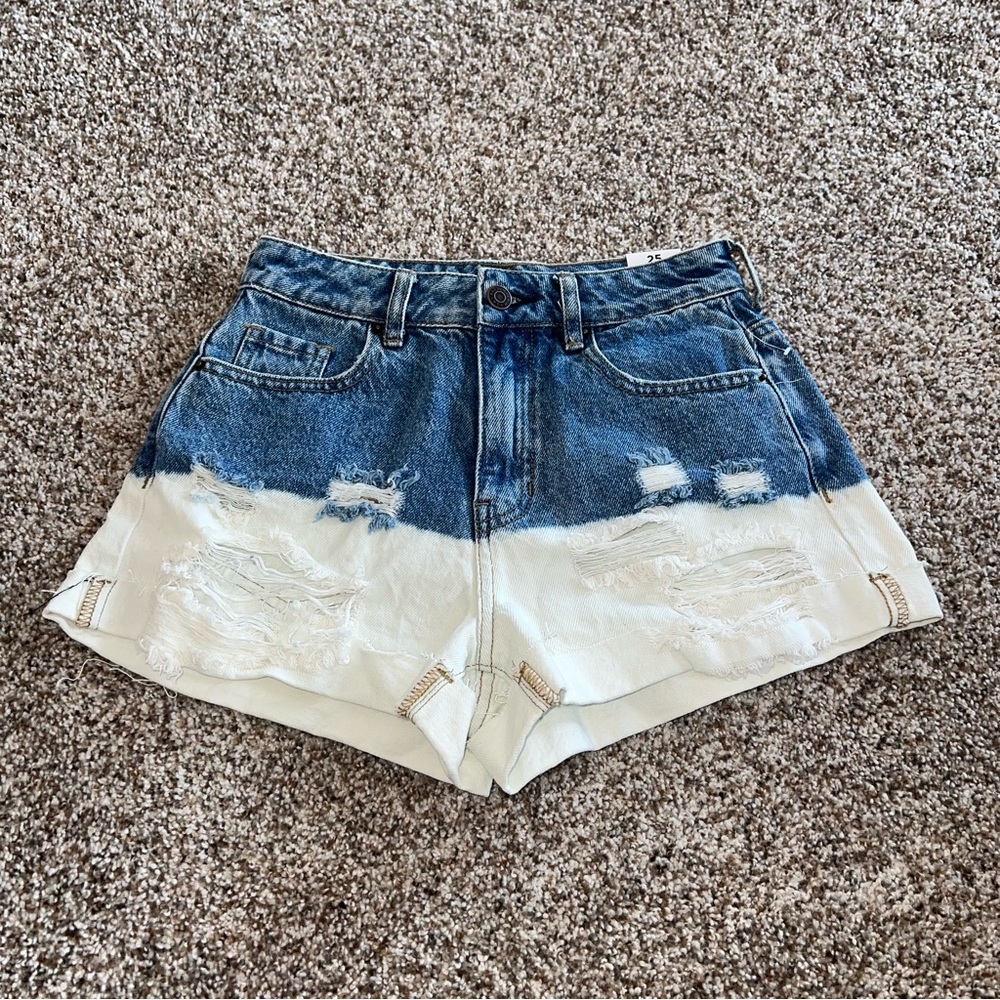 PacSun Blue and White Jean Shorts